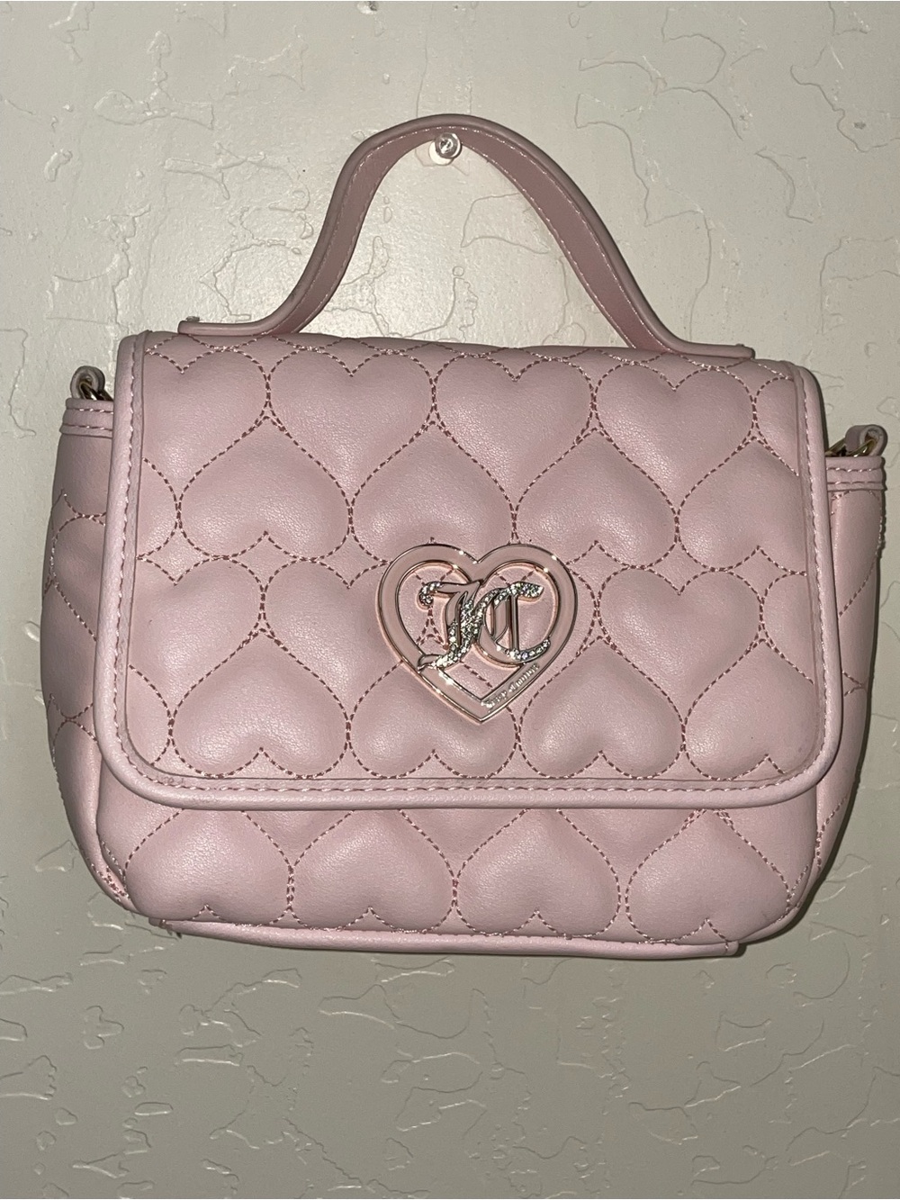 Juicy Couture Pink Quilted Heart Mini Top-Handle Bag
